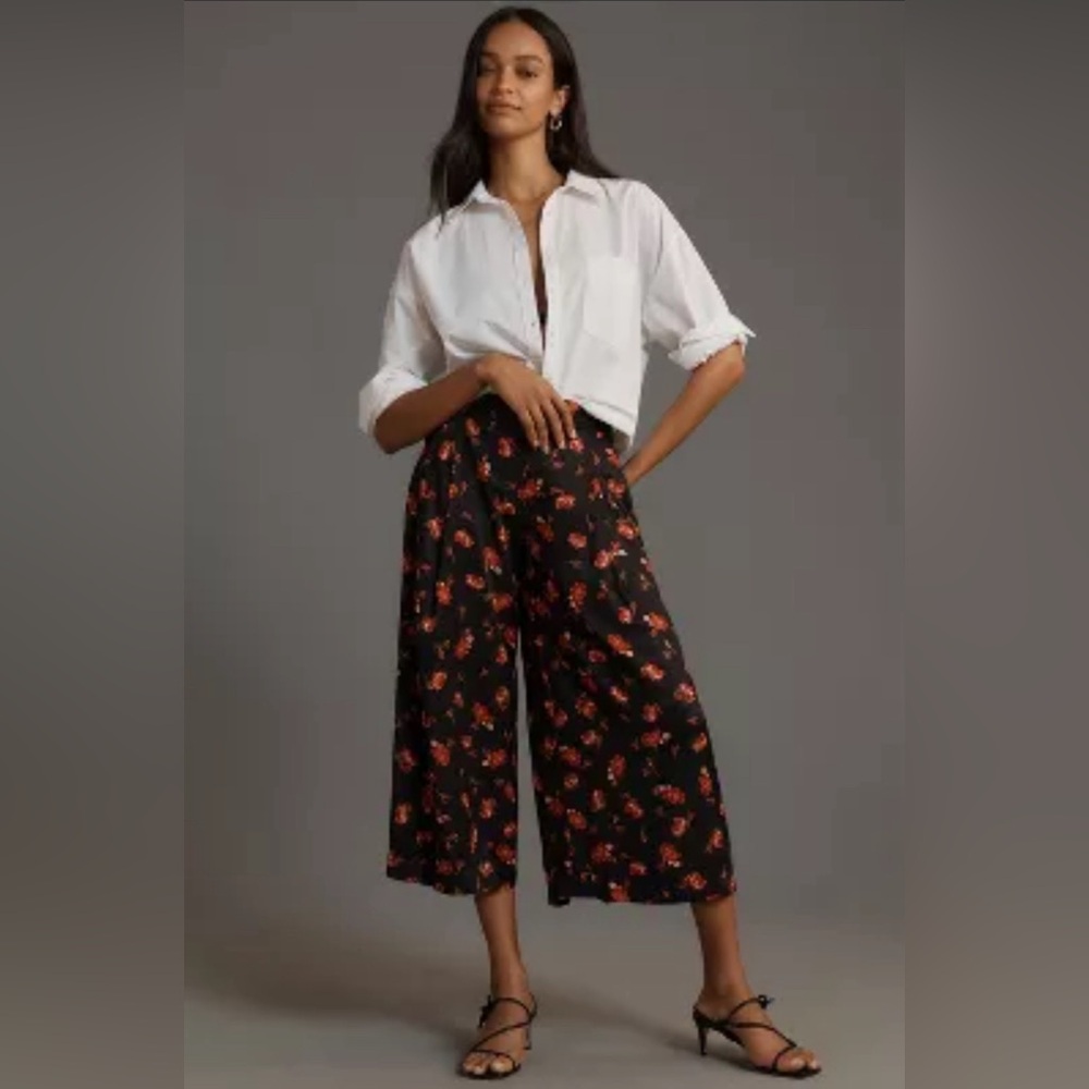 MAEVE PRINTED PLEATED A-LINE CULOTTES